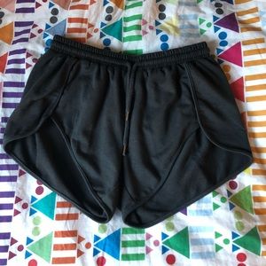 Dark Grey Dolphin Hem Shorts